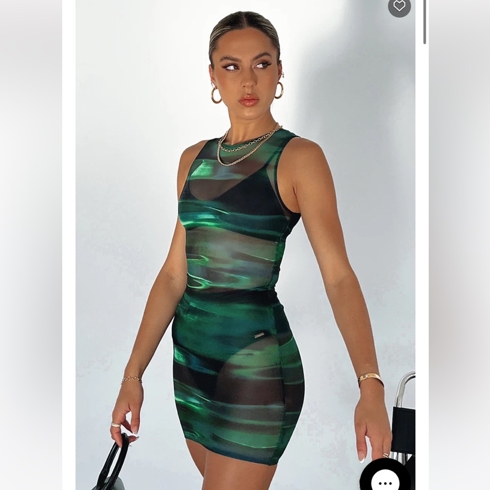 NWT green distortion dress